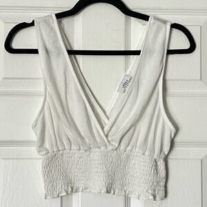 Urban Outfitters Shirred Deep-V Cropped Top - Size UNKNOWN